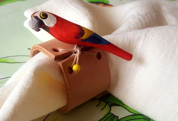 Rond de serviette Papagaio rouge