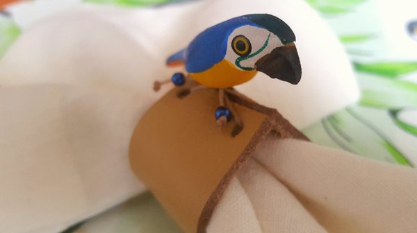 Rond de serviette Papagaio bleu